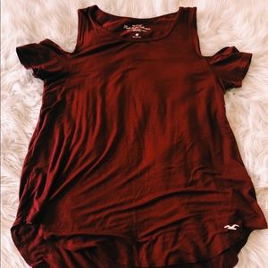 Maroon Off the Shoulder Tank Top